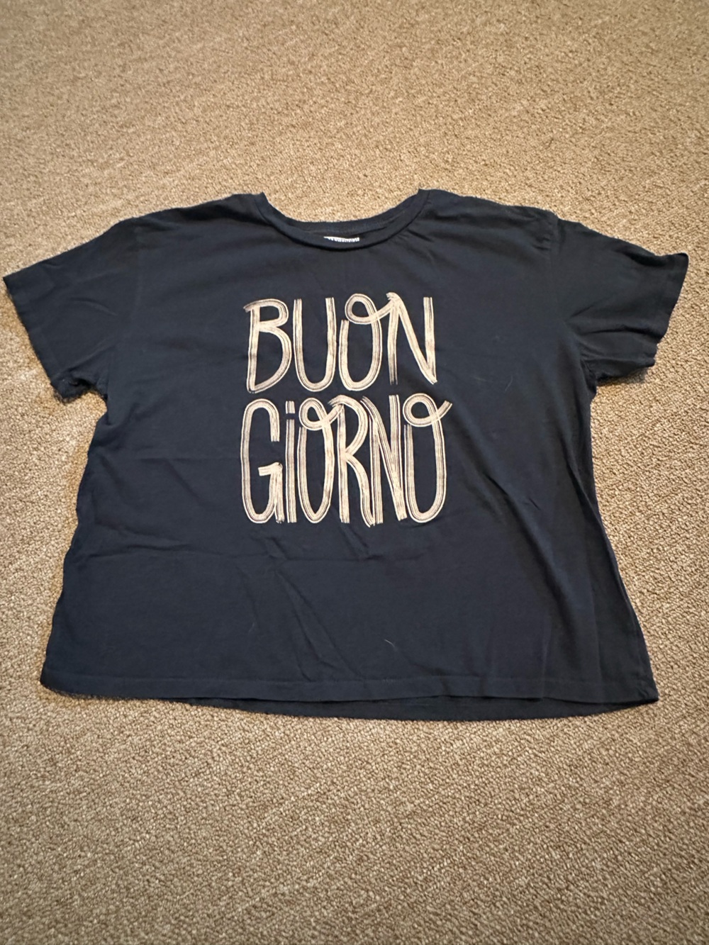 Black 'Buon Giorno' Graphic Tee